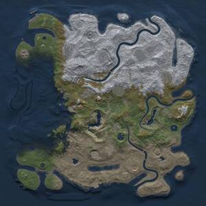 Thumbnail Rust Map: Procedural Map, Size: 4500, Seed: 1797216872, 16 Monuments