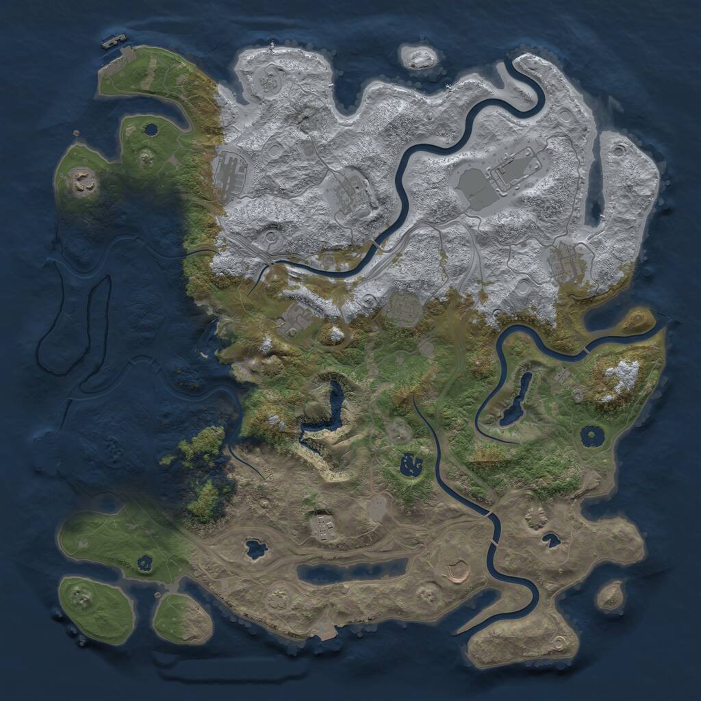 Rust Map: Procedural Map, Size: 4500, Seed: 1797216872, 16 Monuments