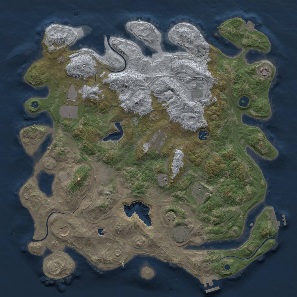 Rust Map: Procedural Map, Size: 4250, Seed: 284669478, 16 Monuments