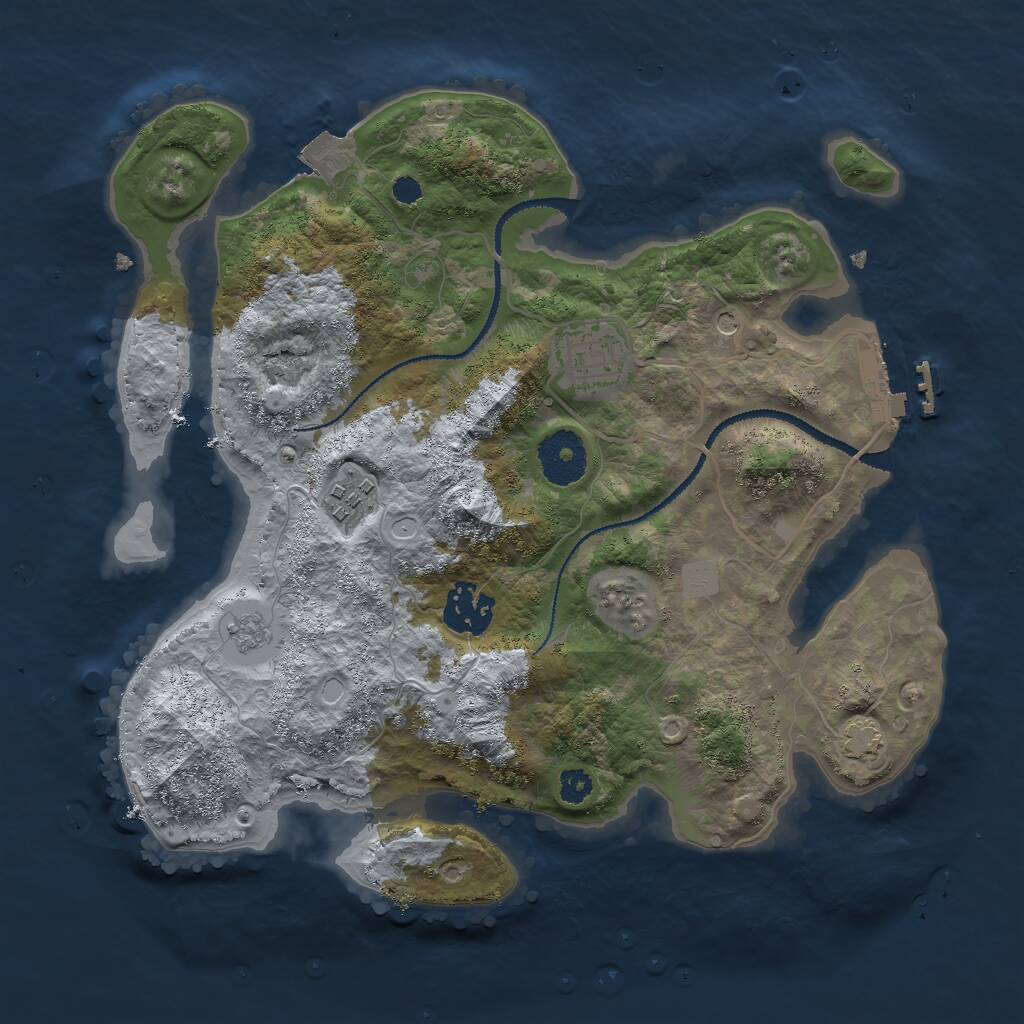 Rust Map: Procedural Map, Size: 3000, Seed: 1288433980, 8 Monuments