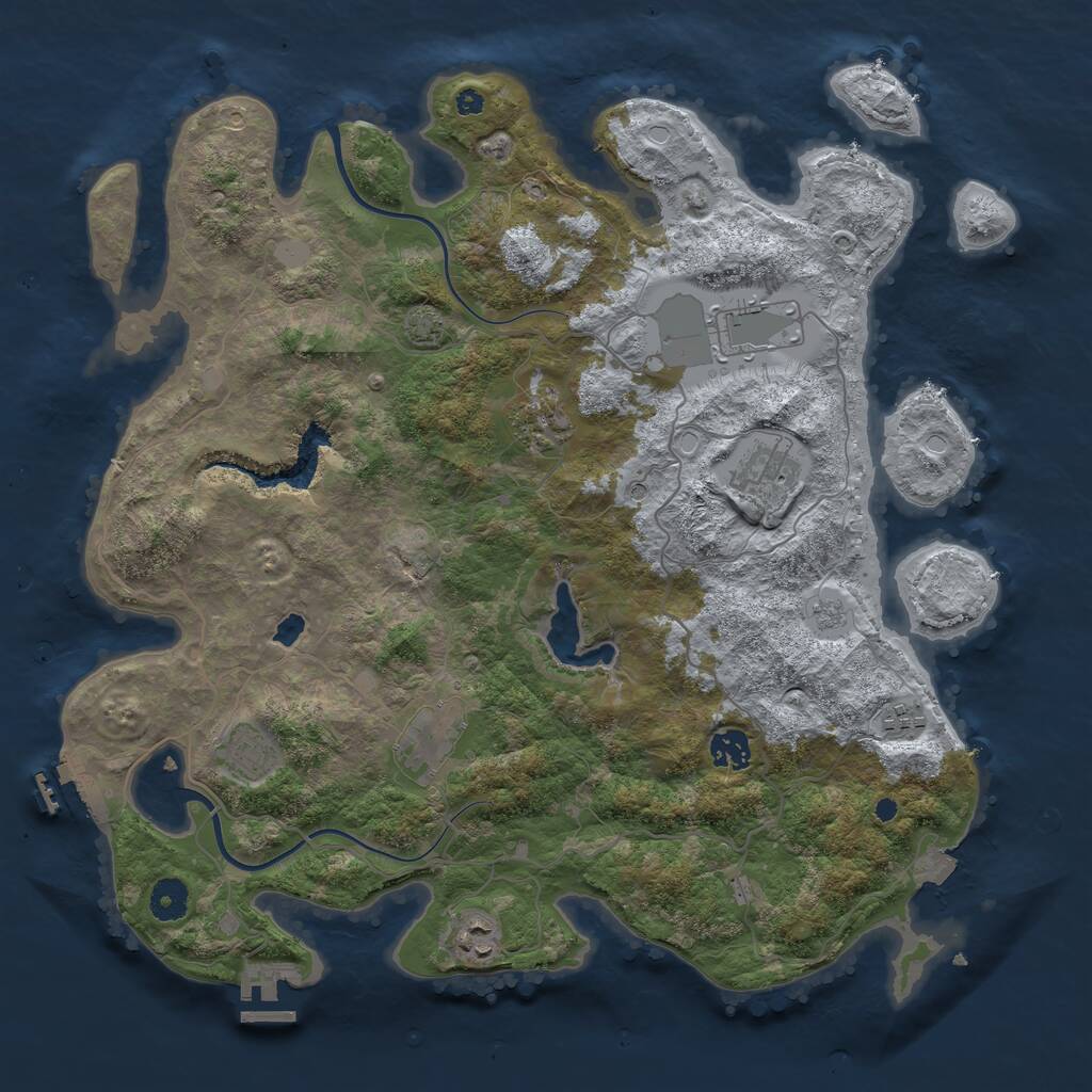 Rust Map: Procedural Map, Size: 4000, Seed: 324234185, 14 Monuments