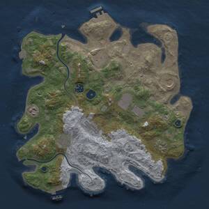 Thumbnail Rust Map: Procedural Map, Size: 3500, Seed: 386264752, 15 Monuments