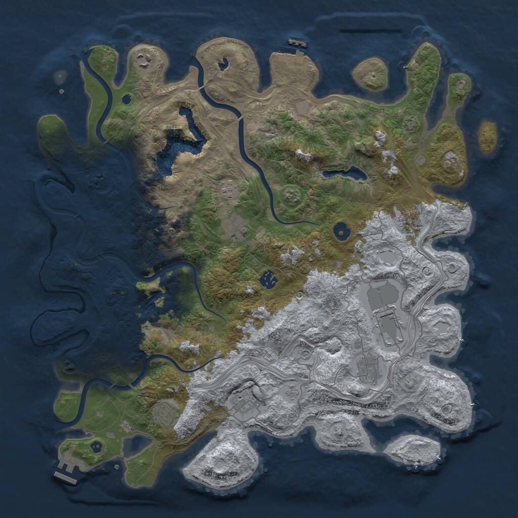 Rust Map: Procedural Map, Size: 4500, Seed: 216934525, 15 Monuments