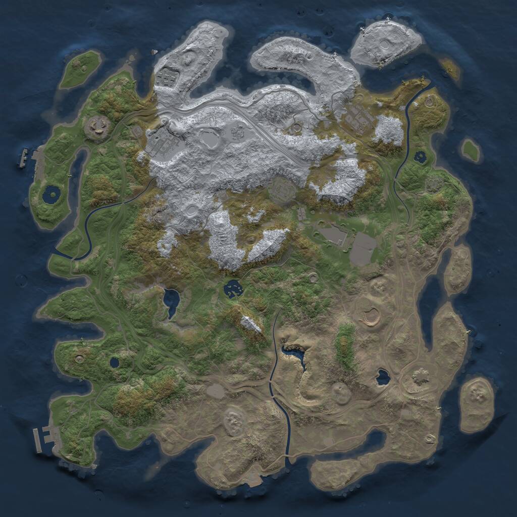 Rust Map: Procedural Map, Size: 4250, Seed: 45236774, 14 Monuments