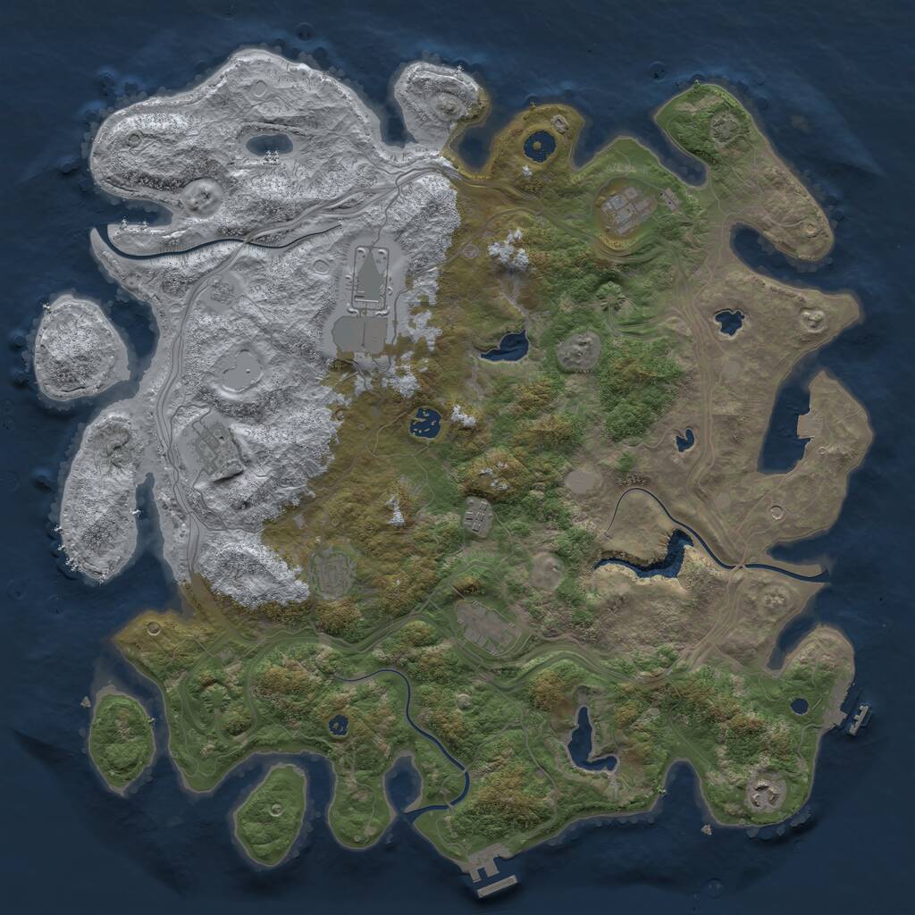Rust Map: Procedural Map, Size: 4510, Seed: 627, 14 Monuments