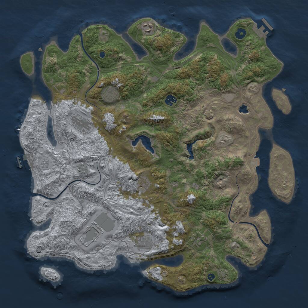 Rust Map: Procedural Map, Size: 4250, Seed: 1986319197, 15 Monuments