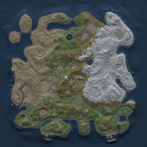 Thumbnail Rust Map: Procedural Map, Size: 3650, Seed: 34593603, 15 Monuments