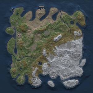 Thumbnail Rust Map: Procedural Map, Size: 3750, Seed: 1000214837, 13 Monuments