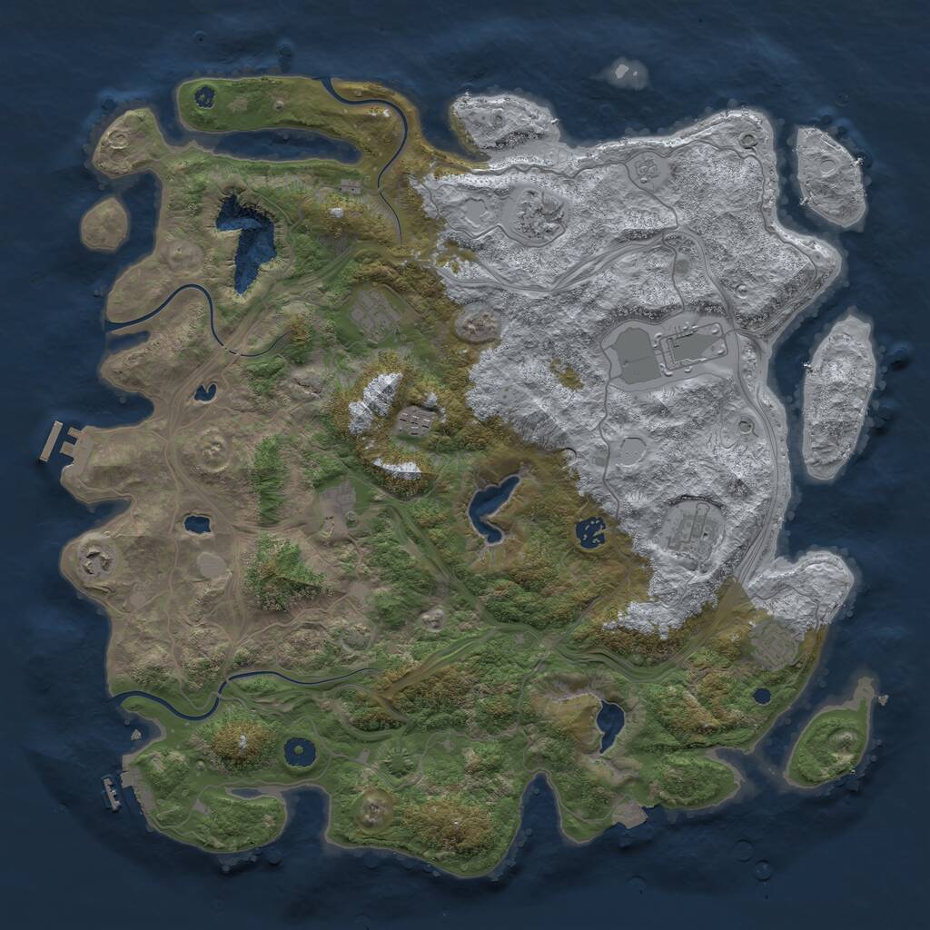 Rust Map: Procedural Map, Size: 4500, Seed: 150376847, 15 Monuments