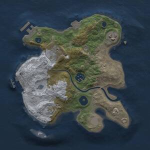 Thumbnail Rust Map: Procedural Map, Size: 2500, Seed: 9877513, 8 Monuments
