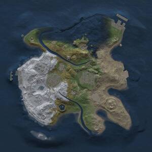 Thumbnail Rust Map: Procedural Map, Size: 2500, Seed: 9877513, 9 Monuments