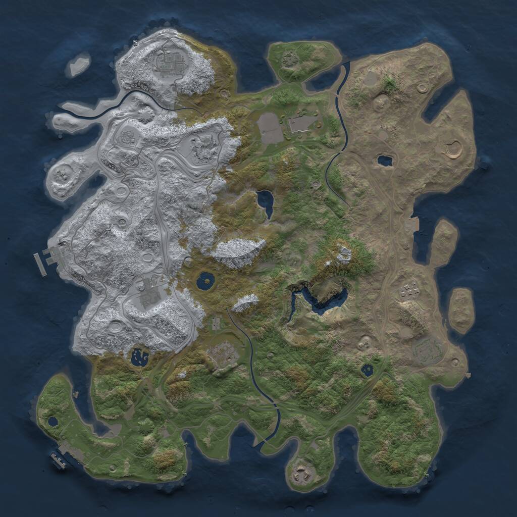 Rust Map: Procedural Map, Size: 4300, Seed: 40090000, 16 Monuments