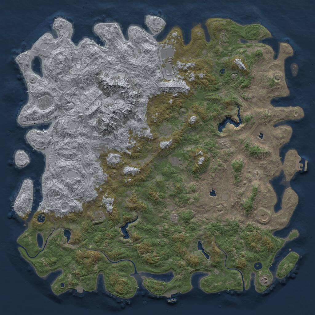 Rust Map: Procedural Map, Size: 6000, Seed: 19766077, 17 Monuments