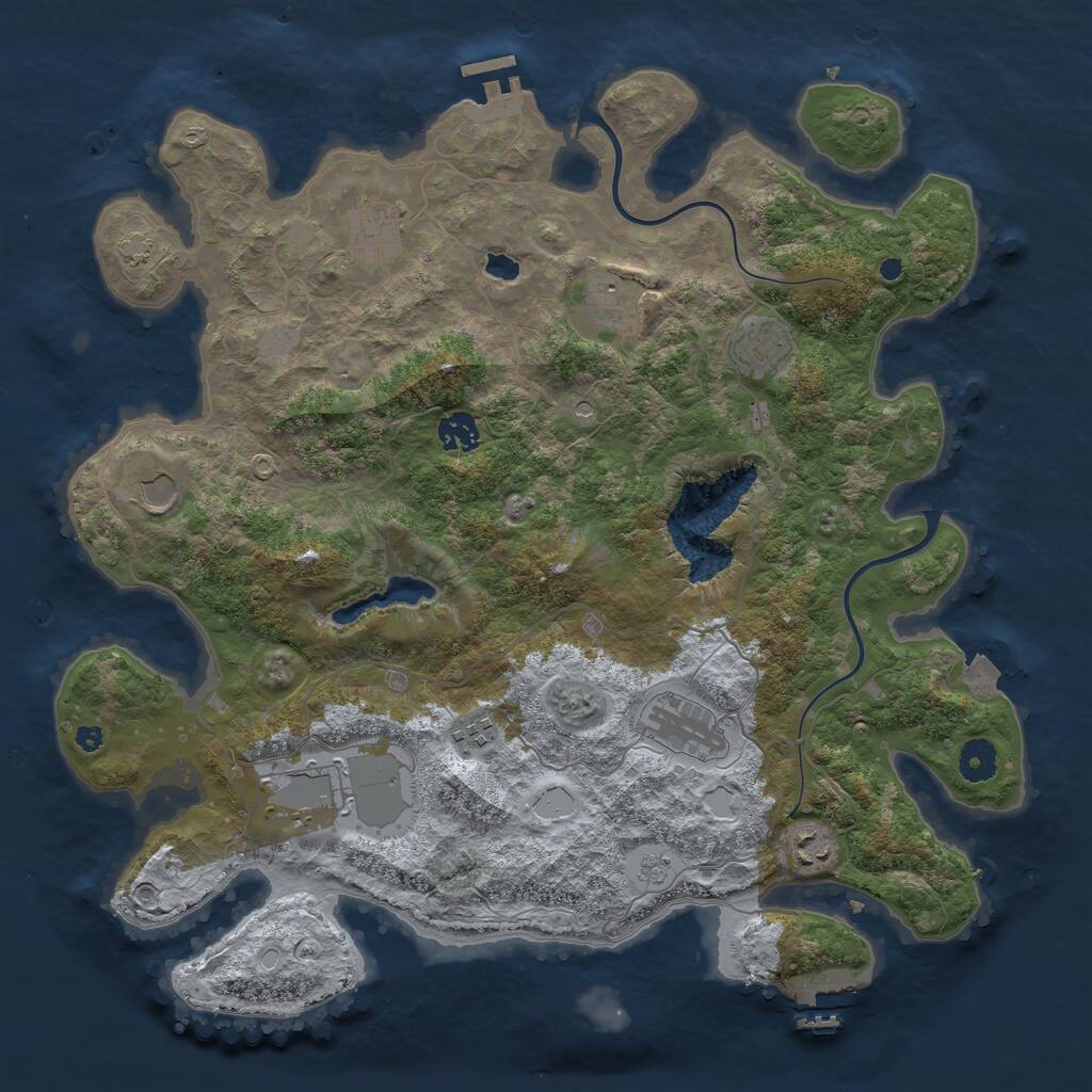 Rust Map: Procedural Map, Size: 4000, Seed: 543175, 15 Monuments