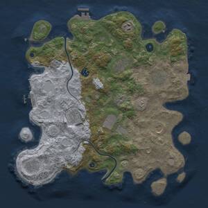 Thumbnail Rust Map: Procedural Map, Size: 3800, Seed: 60199636, 15 Monuments