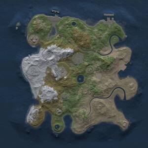 Thumbnail Rust Map: Procedural Map, Size: 3000, Seed: 1362758678, 9 Monuments