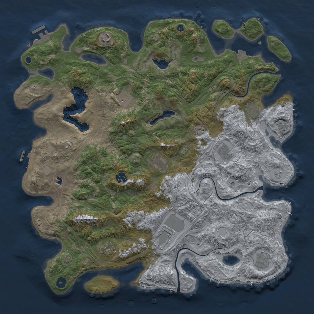Rust Map: Procedural Map, Size: 4500, Seed: 7775512, 16 Monuments