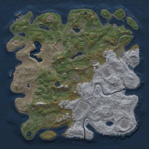 Thumbnail Rust Map: Procedural Map, Size: 4500, Seed: 7775512, 16 Monuments