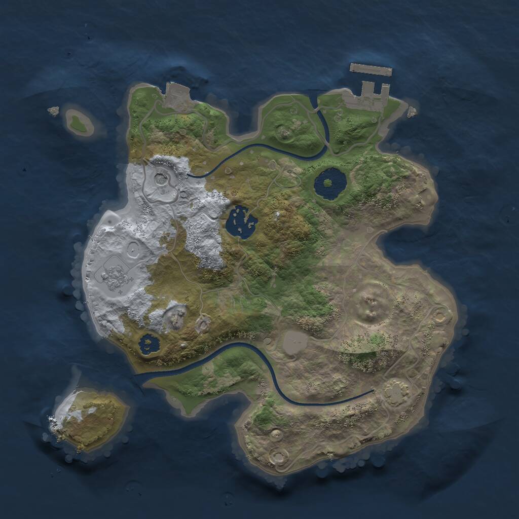 Rust Map: Procedural Map, Size: 2500, Seed: 49990, 6 Monuments