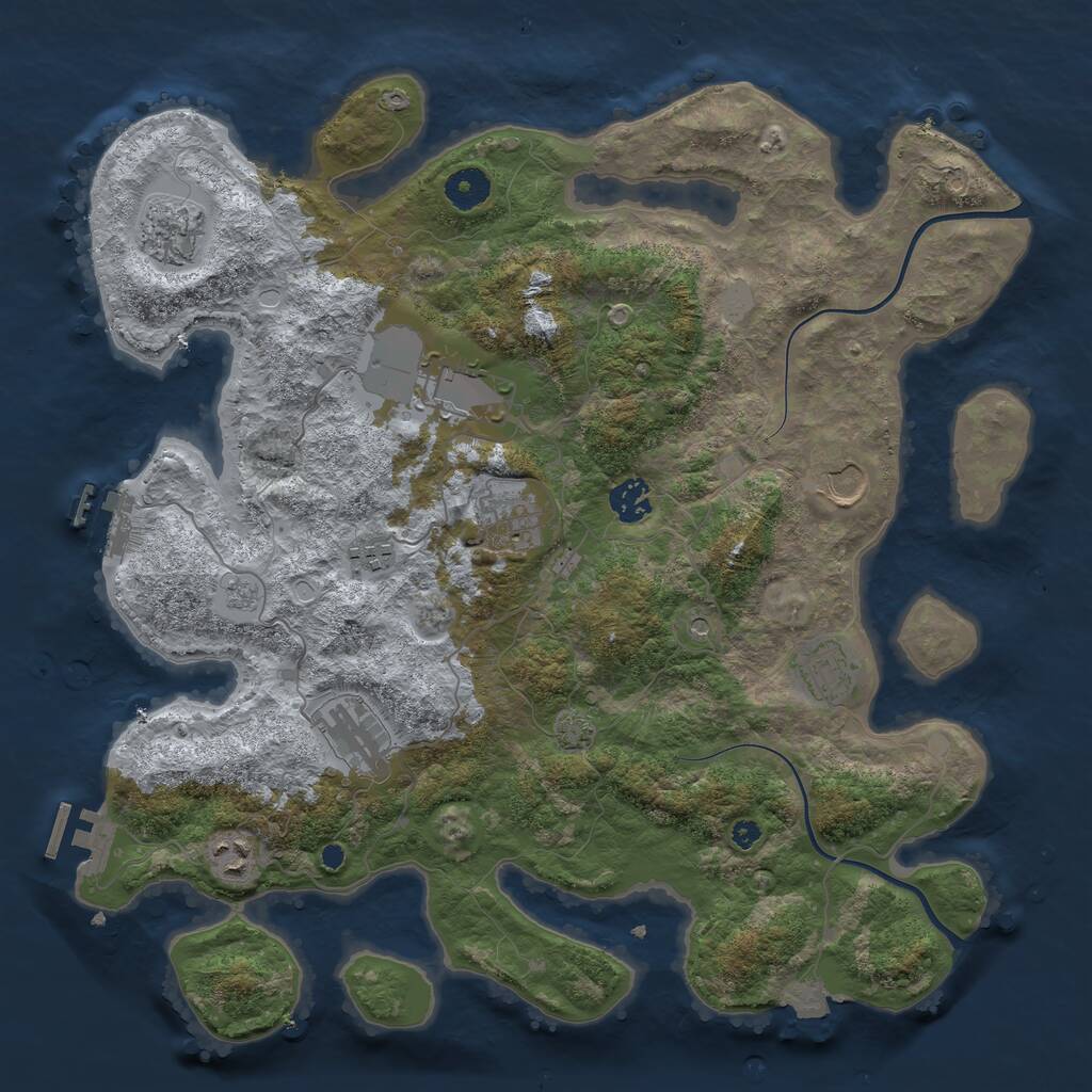 Rust Map: Procedural Map, Size: 3850, Seed: 19434, 15 Monuments