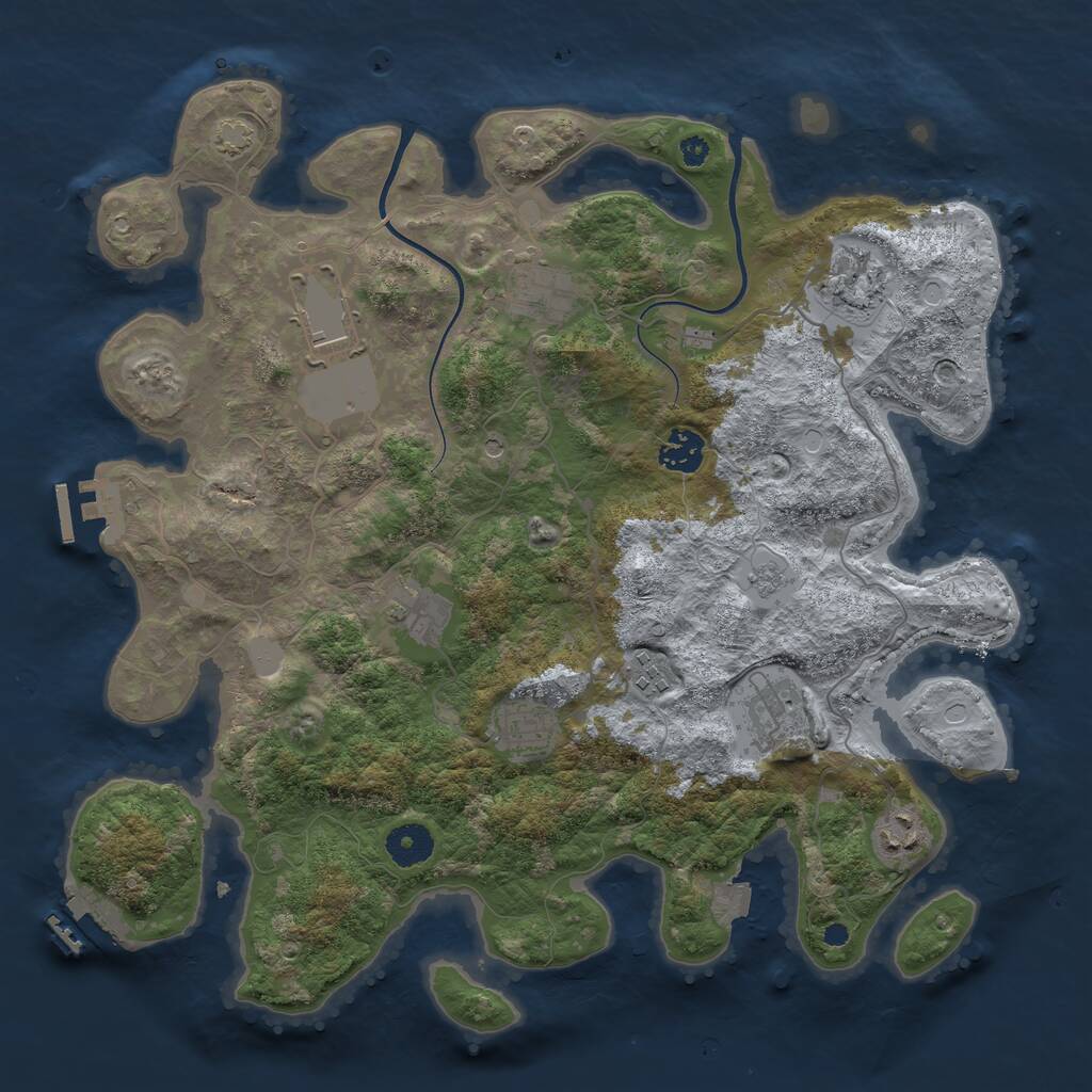 Rust Map: Procedural Map, Size: 3700, Seed: 998128, 15 Monuments