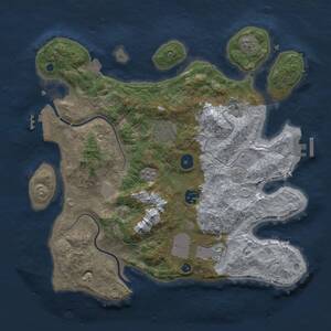 Thumbnail Rust Map: Procedural Map, Size: 3500, Seed: 857143, 10 Monuments