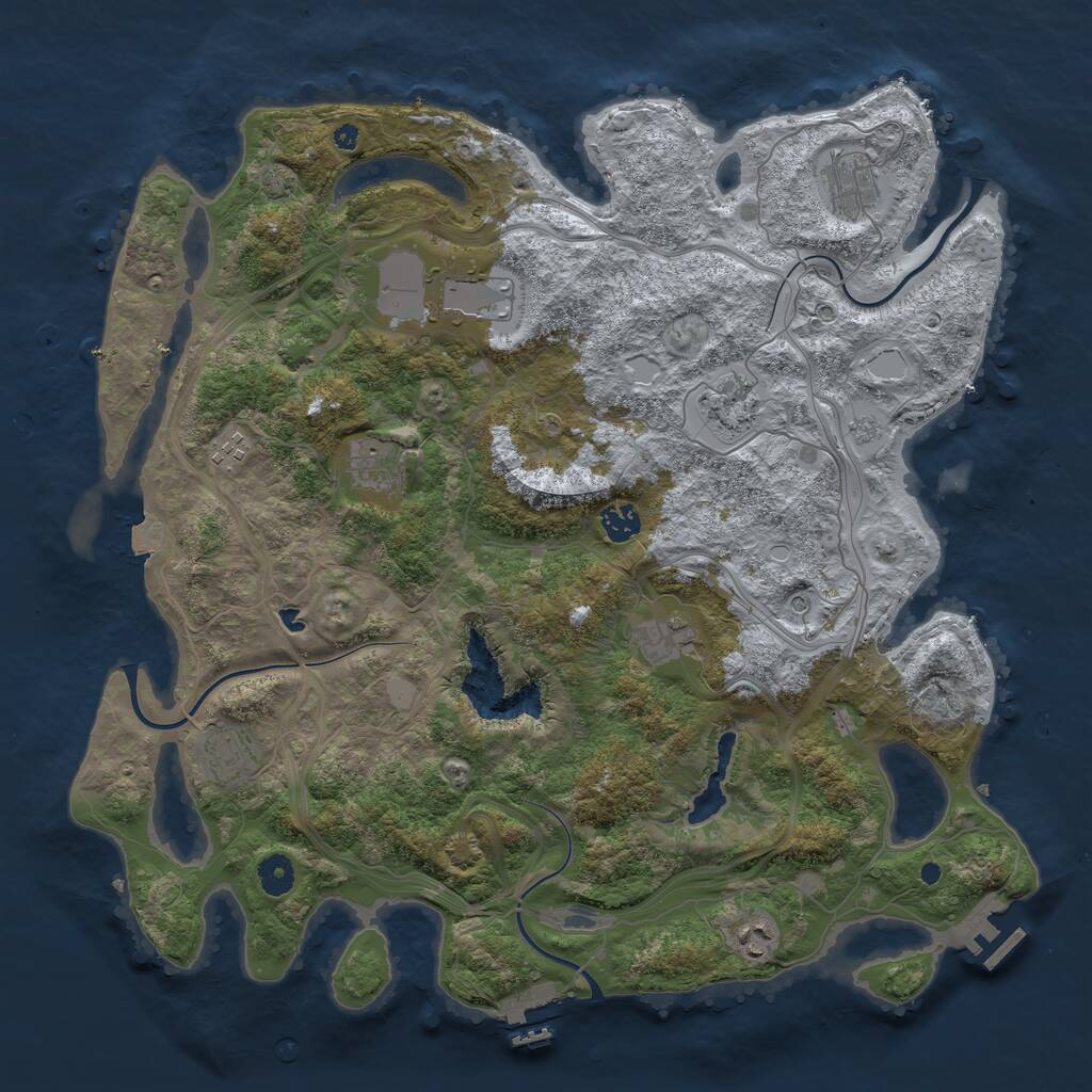 Rust Map: Procedural Map, Size: 4250, Seed: 704932721, 15 Monuments