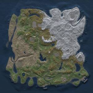 Thumbnail Rust Map: Procedural Map, Size: 4250, Seed: 704932721, 15 Monuments