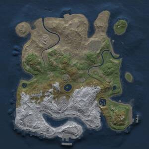 Thumbnail Rust Map: Procedural Map, Size: 3000, Seed: 746597217, 9 Monuments