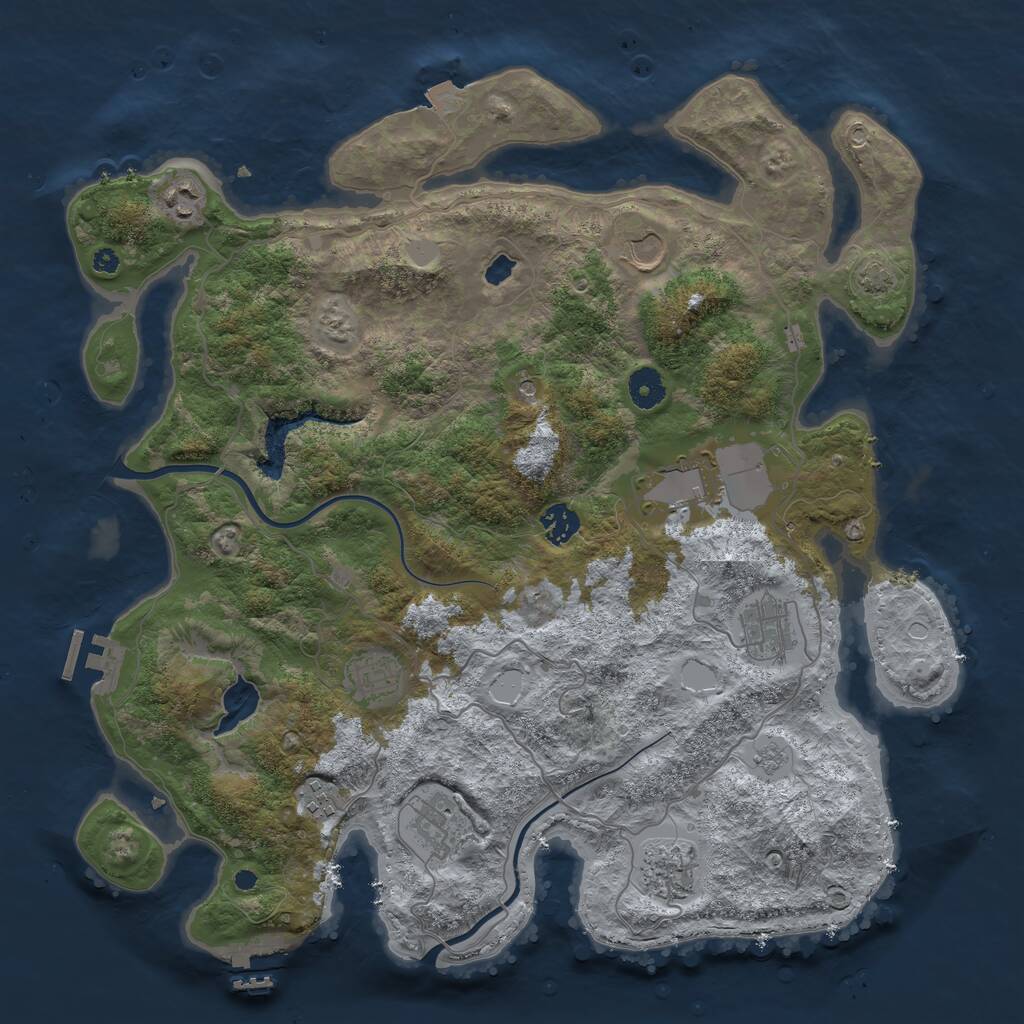 Rust Map: Procedural Map, Size: 4000, Seed: 1523490630, 15 Monuments