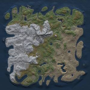 Thumbnail Rust Map: Procedural Map, Size: 5000, Seed: 1056387518, 16 Monuments