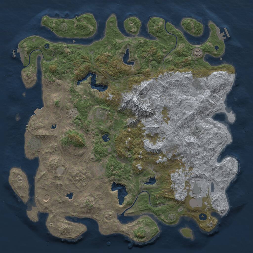 Rust Map: Procedural Map, Size: 5000, Seed: 105120524, 16 Monuments