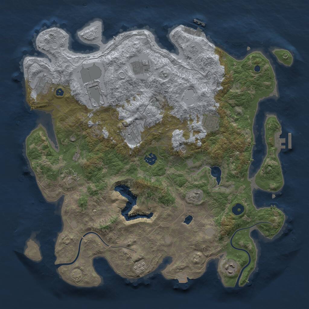 Rust Map: Procedural Map, Size: 4000, Seed: 386560480, 15 Monuments