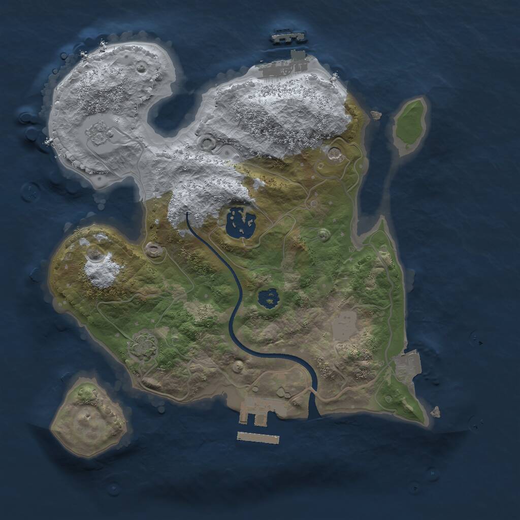 Rust Map: Procedural Map, Size: 2500, Seed: 2020818596, 7 Monuments