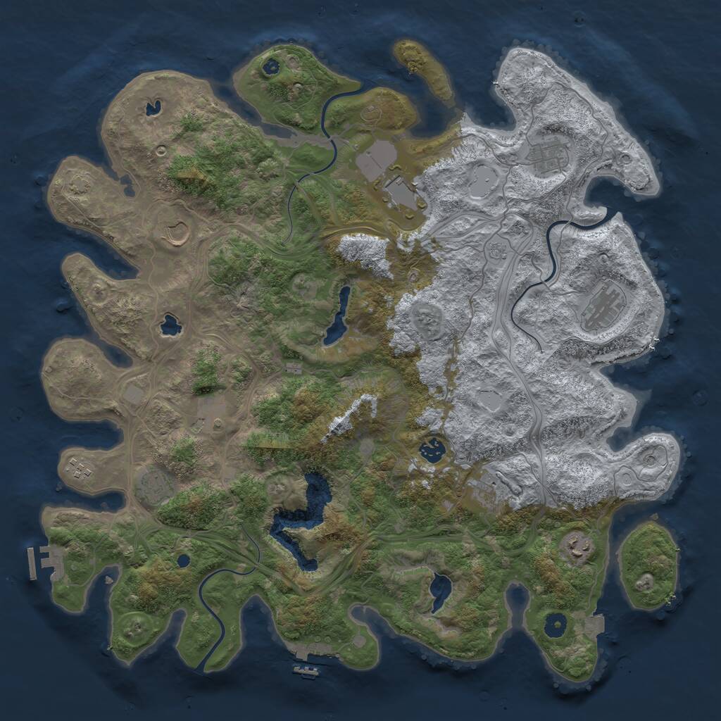Rust Map: Procedural Map, Size: 4500, Seed: 1510038126, 16 Monuments