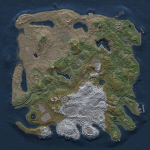 Thumbnail Rust Map: Procedural Map, Size: 4000, Seed: 728446538, 16 Monuments