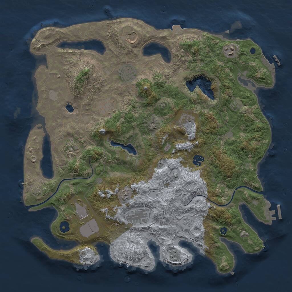 Rust Map: Procedural Map, Size: 4000, Seed: 728446538, 16 Monuments