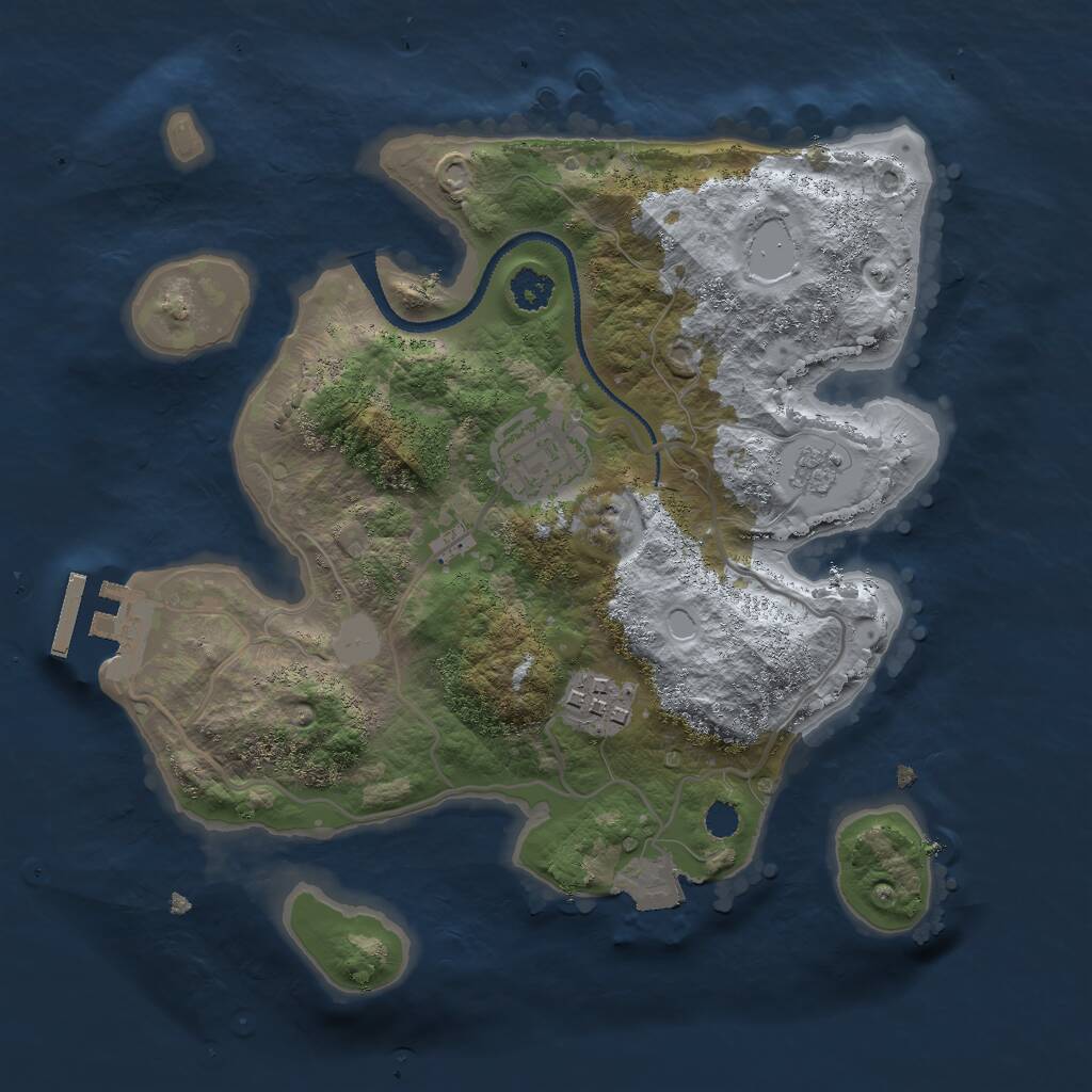 Rust Map: Procedural Map, Size: 2600, Seed: 5149, 5 Monuments
