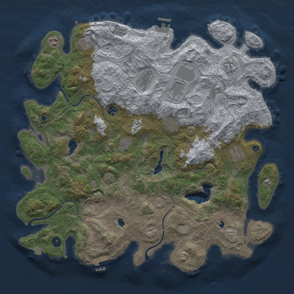 Rust Map: Procedural Map, Size: 4500, Seed: 1518995575, 16 Monuments