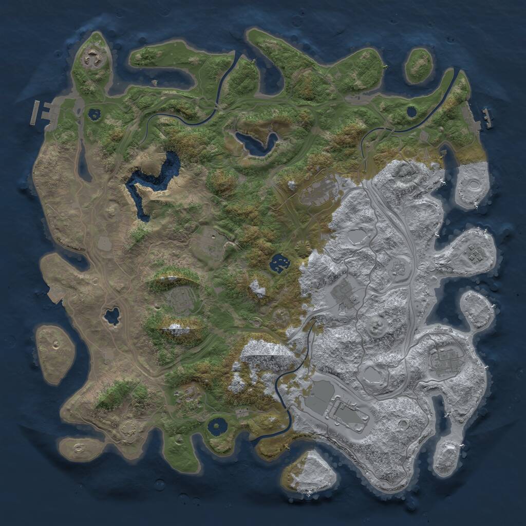 Rust Map: Procedural Map, Size: 4250, Seed: 1720850270, 15 Monuments