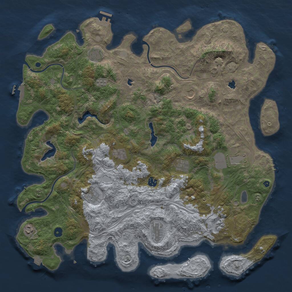 Rust Map: Procedural Map, Size: 4750, Seed: 25110641, 17 Monuments