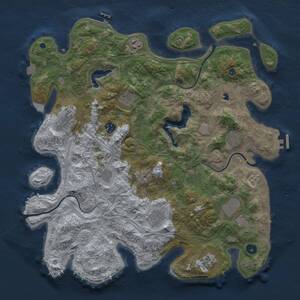 Thumbnail Rust Map: Procedural Map, Size: 4250, Seed: 568599, 16 Monuments