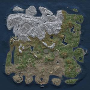 Thumbnail Rust Map: Procedural Map, Size: 4500, Seed: 405411624, 17 Monuments