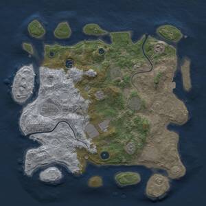 Thumbnail Rust Map: Procedural Map, Size: 3750, Seed: 638423880, 12 Monuments