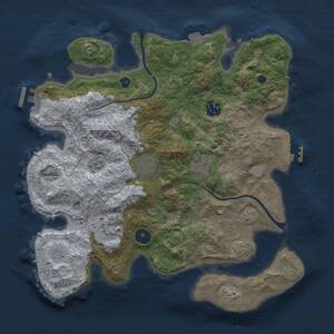 Thumbnail Rust Map: Procedural Map, Size: 3300, Seed: 1195209732, 10 Monuments