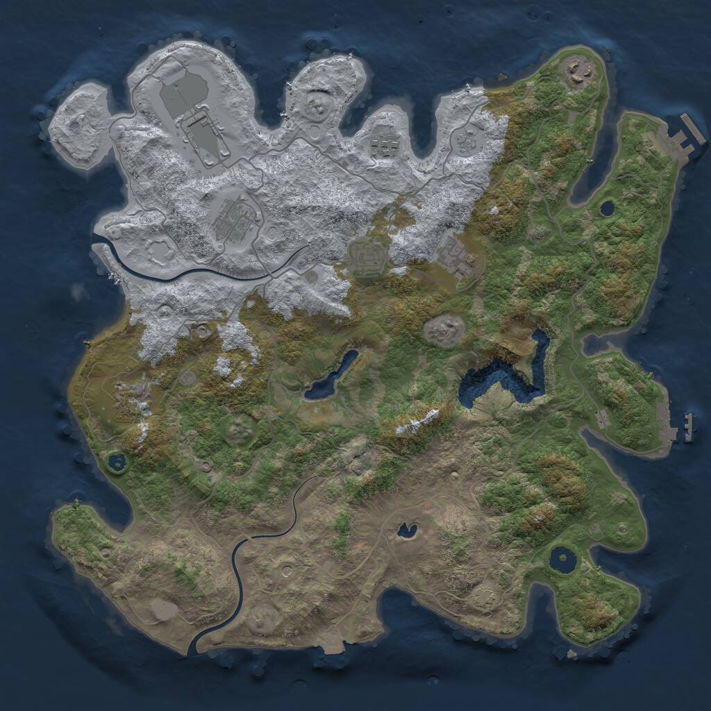 Rust Map: Procedural Map, Size: 4000, Seed: 1475651815, 13 Monuments