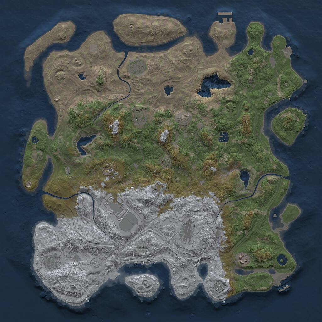 Rust Map: Procedural Map, Size: 4500, Seed: 1012, 15 Monuments