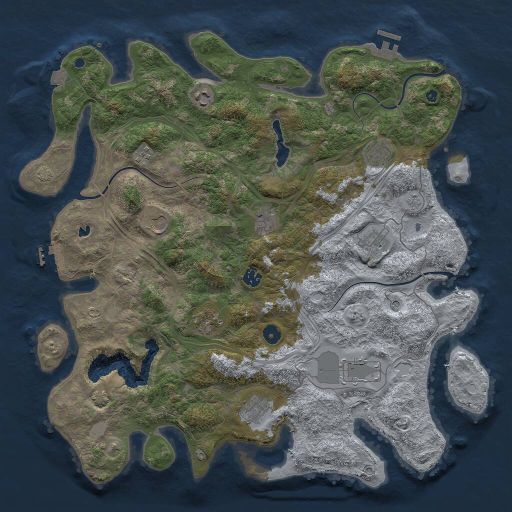 Rust Map: Procedural Map, Size: 4250, Seed: 1880310234, 16 Monuments