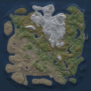 Thumbnail Rust Map: Procedural Map, Size: 4500, Seed: 1225975588, 17 Monuments