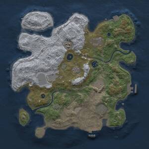 Thumbnail Rust Map: Procedural Map, Size: 3500, Seed: 593259913, 13 Monuments